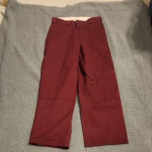 Mens Y2K Dickies Cargo Pants Burgundy 32x30